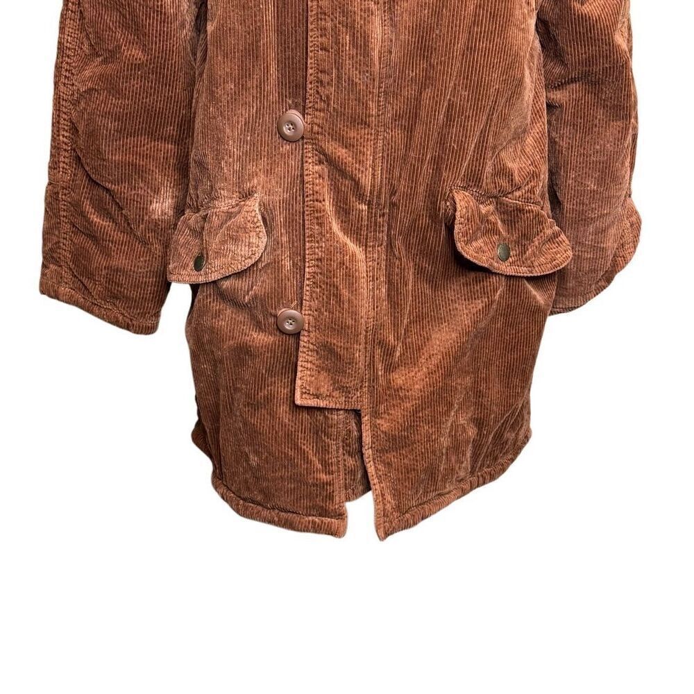 American Eagle rust corduroy hooded knee length jacket size XS - Picture 5 of 12